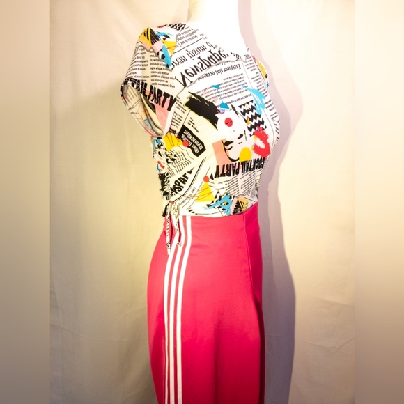 NWT Adidas Wide Leg Wrap Around Track Pants in Barbie Pink - Picture 8 of 8